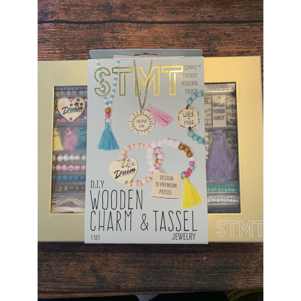 STMT DIY Wooden Charm & Tassel Jewelry Set
